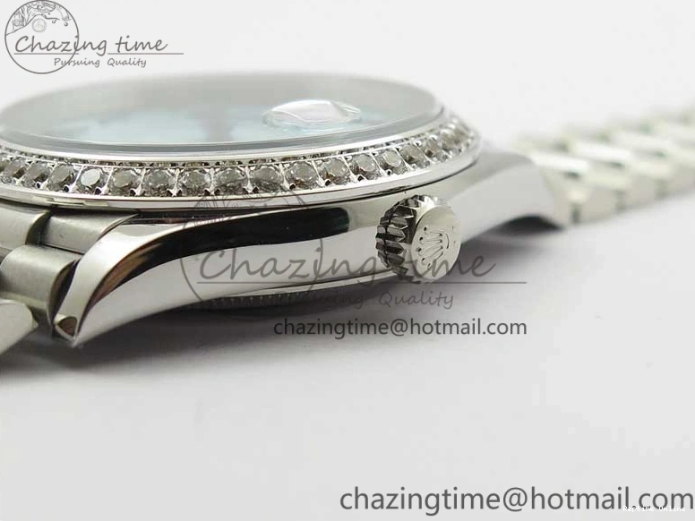 0417 Day Date 40mm SS BP Maker Best Edition Diamond Bezel Blue Dial Arabic Markers On SS Bracelet A Lightweight 2883